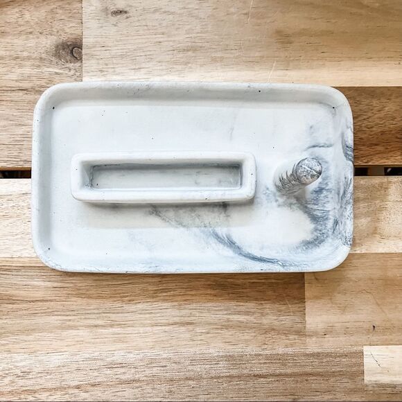 Marbled cement phone & ring holder - Picture 4 of 11